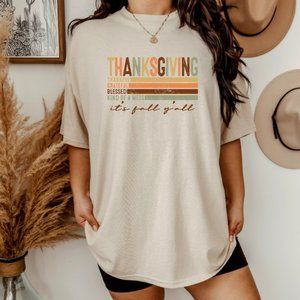 Custom Thanksgiving Thankful Blessed Graphic Tee